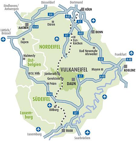 Geographische Lage Landkreis VUlkaneifel